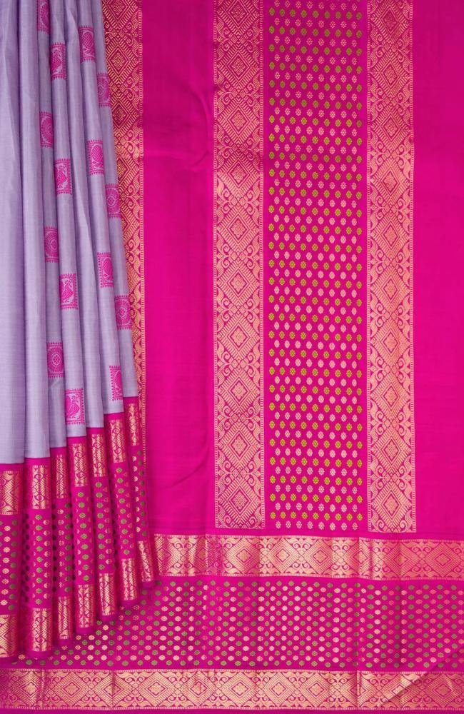 Pure Silk Lavender Kanjivaram Saree