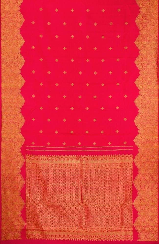 Pure Silk Dark Pink Dual Tone Kanchipuram Saree