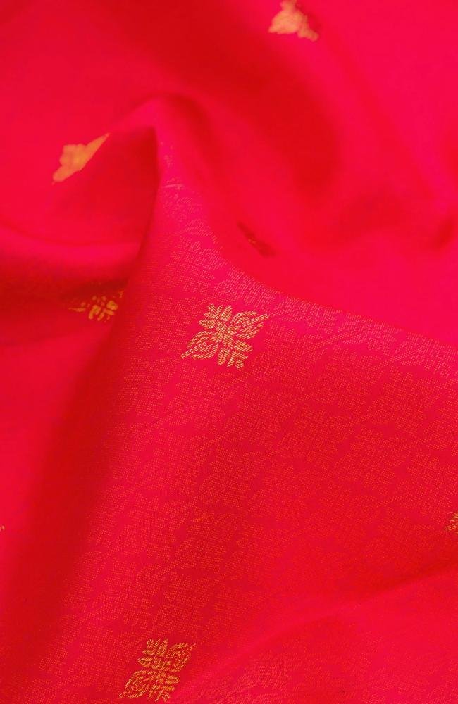 Pure Silk Dark Pink Dual Tone Kanchipuram Saree