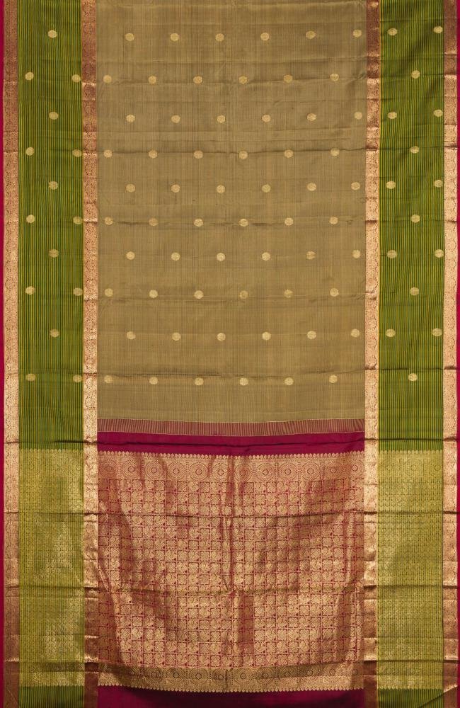 Pure Silk Mehandi Green Kanjivaram Saree
