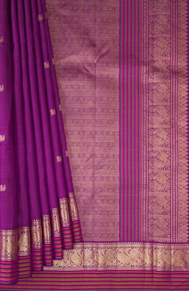 Pure Silk Purple Kanjivaram Saree